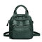 Women PU Soft Multi-function Bags Leisure Handbags Large Capacity Backpack - Green