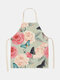 Butterfly Pattern Cleaning Colorful Aprons Home Cooking Kitchen Apron Cook Wear Cotton Linen Adult Bibs - #11