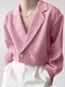 Mens Lapel Plaid Long-sleeved Blazer - Pink