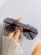 Women Plastic Irregular Big Full Frame Siamese Double Bridge Decorative Flat Glasses - #04