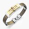 Classic Stainless Steel Bangle Bracelets Gold Silver Color Scratch Proof Colorfast Bracelets for Men - Gold