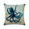 Ocean Octopus Sea House Cangrejo Impreso Funda de cojín de lino de algodón Sofá cuadrado Coche Funda de almohada decorativa - #6