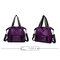 Women Large Capacity Handbag Tote Bag Light Weight Oxford  Shoulder Bag - Purple