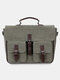 Men Vintage Business PU Leather Multifunction Multi-carry Briefcases Messenger Bag Crossbody Bag - Green