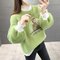 Thickening Water-like Cashmere Sweater Loose Long-sleeved Head Half-high Collar Knit Bottoming Shirt - Fruit Green