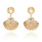 Boucles d'oreilles élégantes en perles de coquillage, boucles d'oreilles en alliage de zinc de style or pour les femmes cadeau - 01