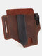 EDC Vintage Tactical Bag Multifunction Stitch Detail Genuine Leather Waist Bag - Coffee