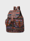 Women Bohemian Geometric Vintage Printed Large Capacity Cover Backpack - #05