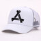Unisex Letter A Mesh Breathable Baseball Hat Sunscreen Curved Cap - White