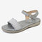 LOSTISY Women Buckle Strap Comfy Casual Slide Sandals - Gray
