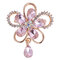 Elegant Crystal Flower Brooches Colorful Scarf Jewelry Clothing Accessories for Her - Pink