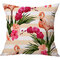 Funda de almohada de lino Flamingo Patrón Hojas tropicales verdes acuarela Monstera Hoja Palm Aloha - #6
