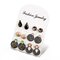 Vintage Flower Earrings Rhinestone Water Drop Earrings 6 Pair Earrings Kit For Women - 01