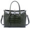 Crocodile Pattern Handbag Solid PU Leather Crossbody Bag For Women - Green