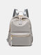 Women Nylon Casual Waterproof Large Capacity Fashion Backpack - Gray