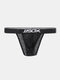 Men Sexy Transparent Net Briefs Side Open Loose Nylon Low Rise Colorful Waistband Underwear - Black