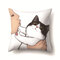 Funda de almohada de poliéster de una cara creativa geométrica de gato, funda de almohada para sofá, funda de cojín para el hogar, funda de almohada para sala de estar y dormitorio - #3