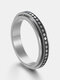 Titanium Steel Stars and Moon Rotatable Decompression Ring For Men - #05