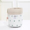 Oxford Cloth Travel Cosmetic Organizer Color Cylinder Drawstring Cosmetic Bag - White 1