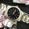 Mode alliage Couple Quartz Watch taille en acier inoxydable Watch étanche Watch pour hommes femmes - Noir