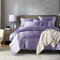 3pcs/set Solid Color Bedding Sets King Double Size Satin Silk Like Summer Single Bed Linen China Luxury Bedding Kit Duvet Cover Set - Purple