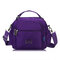 Women Waterproof Crossbody Bag Nylon Multi-zipper Sling Bag Handbag - Purple