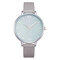 Trendy Waterproof Quartz Watch Simple Leather Round Dial Roman Numeral Wristwatch for Women - Grey