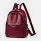Women Soft Leather Backpack Purse Anti theft Backpack Rucksack Purse - Red