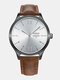 18 Colors Faux Leather Men Business Casual Normal Quartz Watches - #16