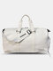 Casual Multi-Carry Faux Leather Large Capacity Travel Outdoor Luggage Handbag Crossbody Bag - White