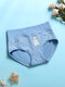 1PCS Women Cartoon Bear Letter Print Elastic Cotton Breathable Cozy Panties - #03