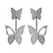 Sweet 925 Sterling Silver Rose Gold Earrings Full Zirconia Butterfly Piercing Ear Jackets for Women - Silver