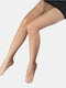 Women Nylon Lace Silicone Non-slip Lightweight Breathable High Socks - Coffee