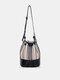 Women Fashion Multifunction Patchwork Faux Leather Crossbody Bag Handbag - Black