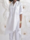 Casual Solid Color Asymmetrical Trim Plus Size Shirt - White