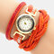 Strass vintage fluorescente multi-camada Watch Metal Colorful Quartzo tecido à mão com diamante Watch - 06