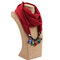 Ethnic Chiffon Scarf Necklace Colorful Crystal Charm Necklace Casual Accessories Gift Necklace - #12