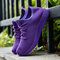 Women Mesh Solid Color Lightweight Sport Casual Shoes - Purple