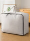 1PC Cotton Linen High Capacity Clothes Quilts Dust-Proof Storage Bag Folding Organizer Bags - Gray