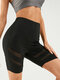 Tiktok Mesh Patched Stretch Sports Yoga Байкерские шорты Леггинсы - Черный
