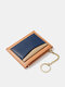 Women Pu Korean Splicing Women's Wallet Multi Card Slot Zipper Card Bag Key Chain Small Wallet Women's Wallet - Orange