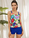Maiô feminino com estampa paisley Colorful sem costas sem costas Tankinis - Multi Color