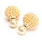 Elegant Double Sides Pearl Ball Earring - Yellow