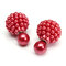 Elegant Double Sides Pearl Ball Earring - Red