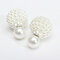 Elegant Double Sides Pearl Ball Earring - White