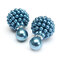 Elegant Double Sides Pearl Ball Earring - Blue