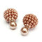 Elegant Double Sides Pearl Ball Earring - Coffee