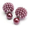 Elegant Double Sides Pearl Ball Earring - Purple