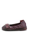 Socofy Genuine Leather Handmade Stitching Casual Slip-On Soft Comfy Retro Ethnic Floral Flat Shoes - Purple
