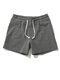 Men Cotton Breathable Pinstriped Moisture Absorption Gym Fitness Loose Mini Sport Shorts - Grey